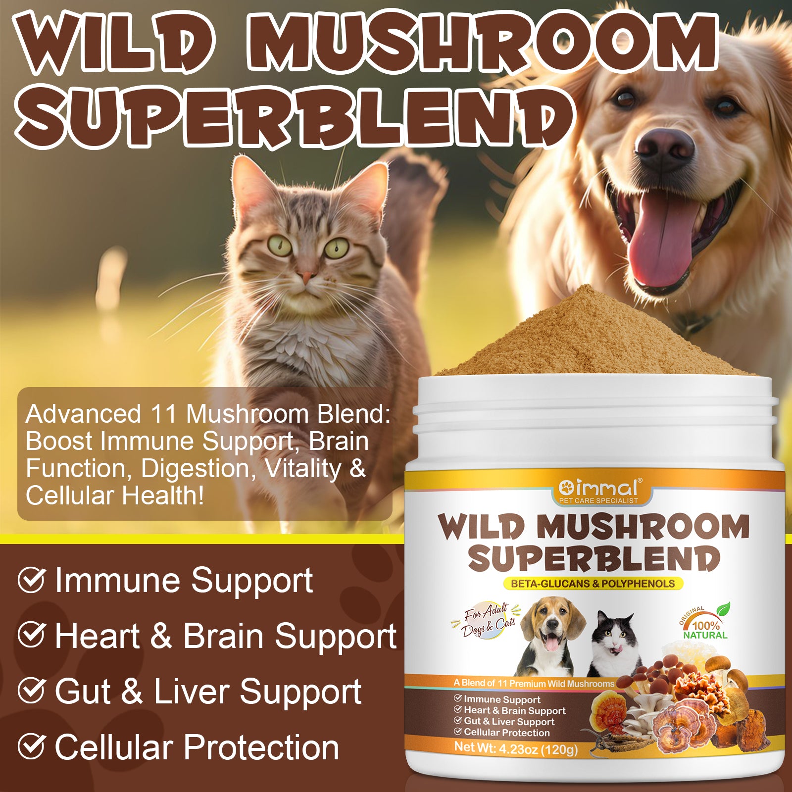 OlipetLabs Wild Mushroom Superblend for Dogs & Cats