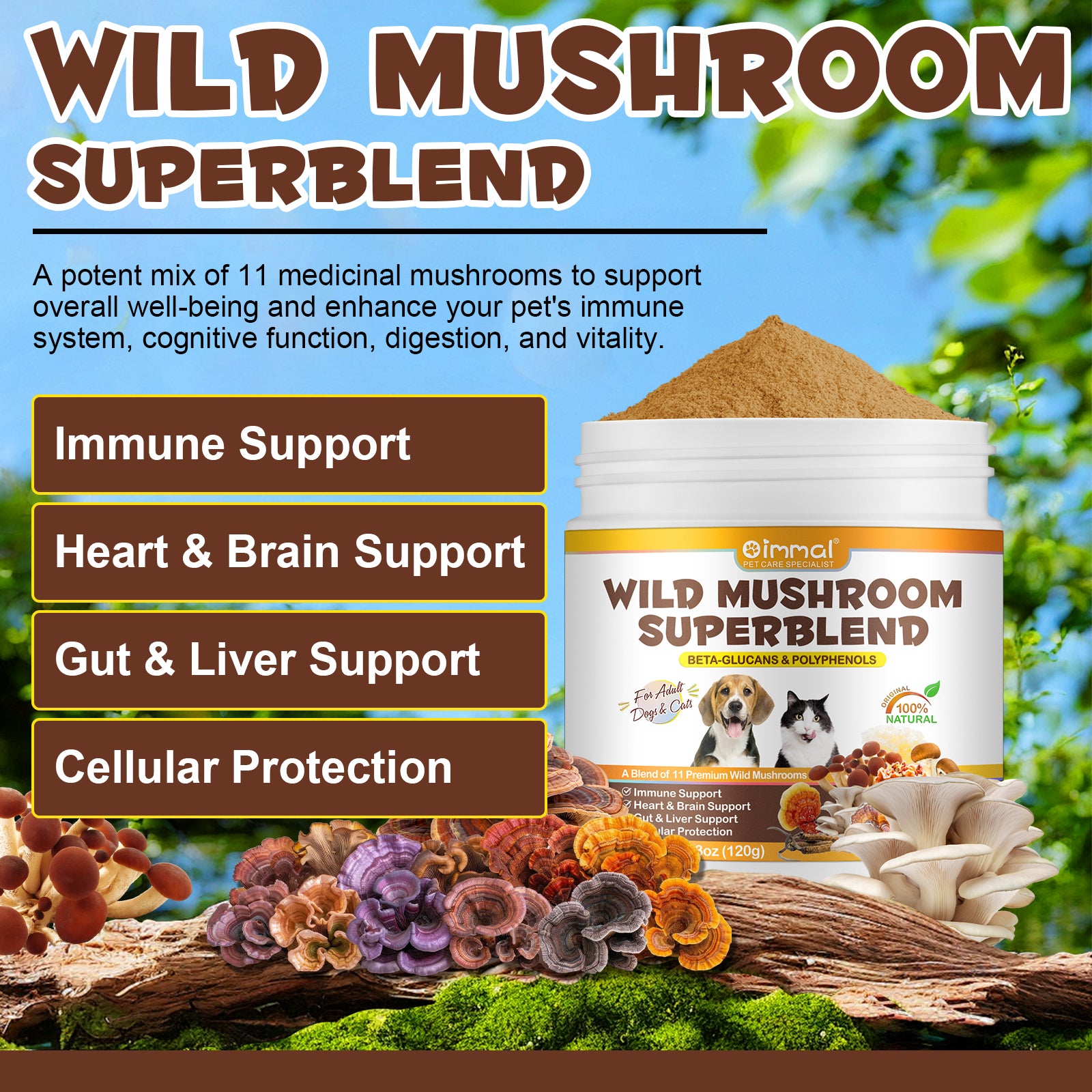 OlipetLabs Wild Mushroom Superblend for Dogs & Cats