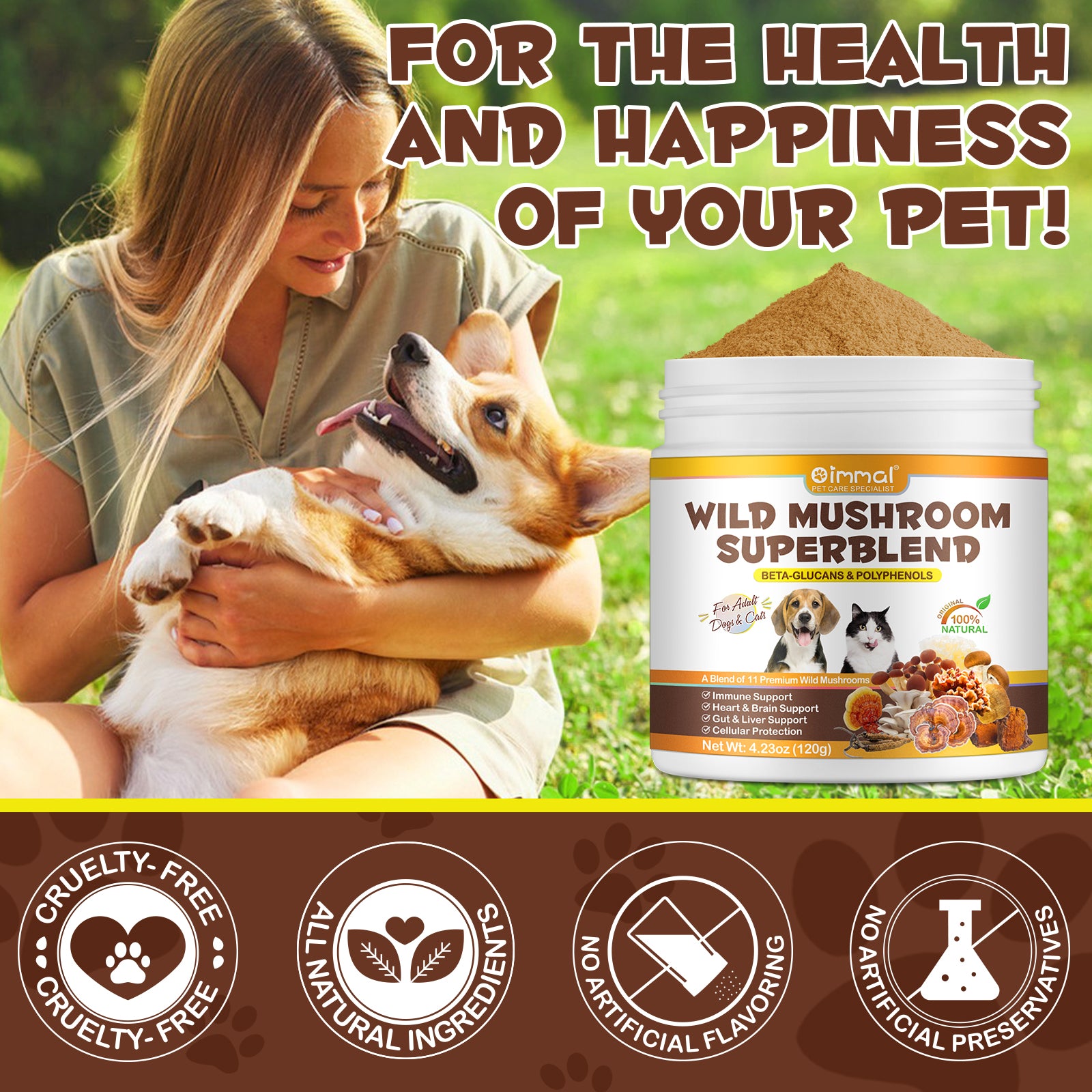 OlipetLabs Wild Mushroom Superblend for Dogs & Cats